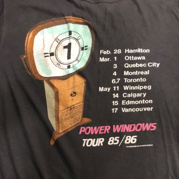 Rush Power Windows 85-86 Vintage XL (M) T-shirt - Picture 2 of 4